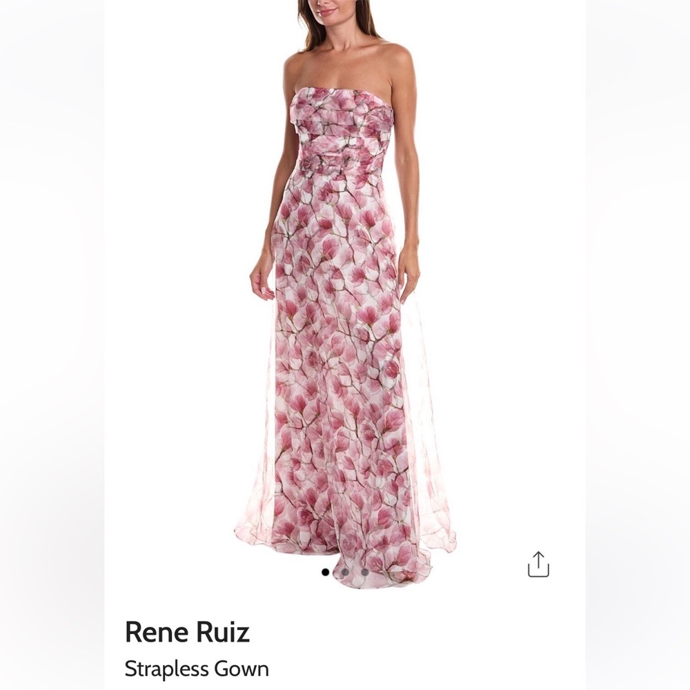 Rene Ruiz Strapless Organza Gown A-line NWT